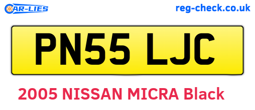 PN55LJC are the vehicle registration plates.