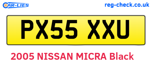 PX55XXU are the vehicle registration plates.