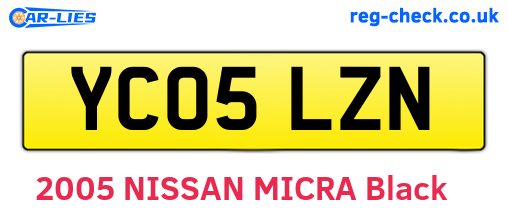 YC05LZN are the vehicle registration plates.