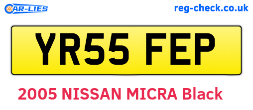 YR55FEP are the vehicle registration plates.