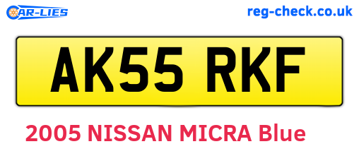 AK55RKF are the vehicle registration plates.