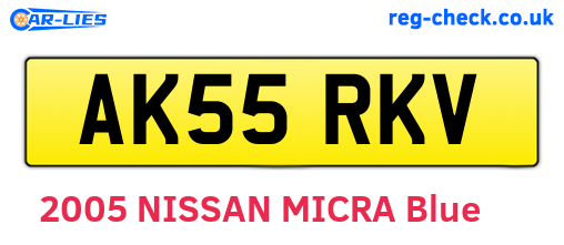 AK55RKV are the vehicle registration plates.