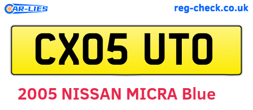 CX05UTO are the vehicle registration plates.