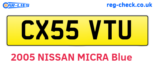 CX55VTU are the vehicle registration plates.