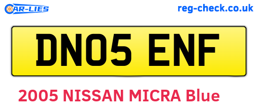 DN05ENF are the vehicle registration plates.