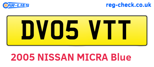 DV05VTT are the vehicle registration plates.