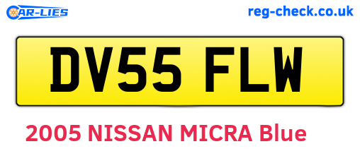 DV55FLW are the vehicle registration plates.