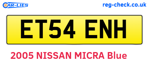 ET54ENH are the vehicle registration plates.