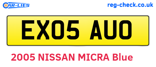 EX05AUO are the vehicle registration plates.