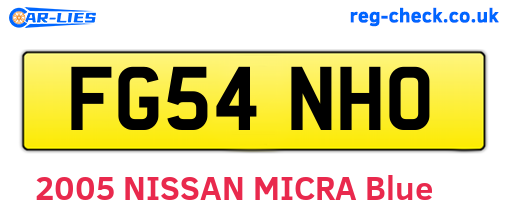 FG54NHO are the vehicle registration plates.