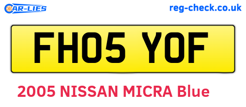 FH05YOF are the vehicle registration plates.
