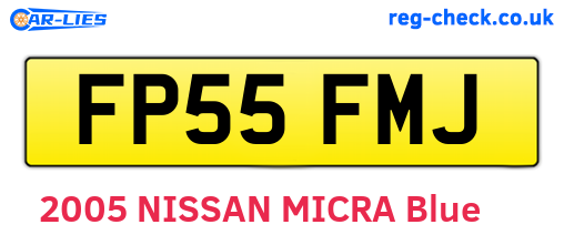 FP55FMJ are the vehicle registration plates.