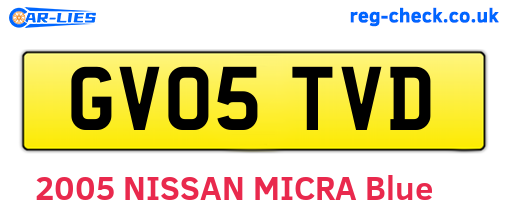 GV05TVD are the vehicle registration plates.