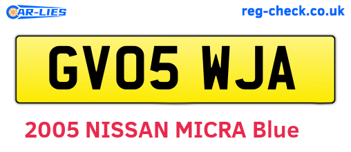GV05WJA are the vehicle registration plates.