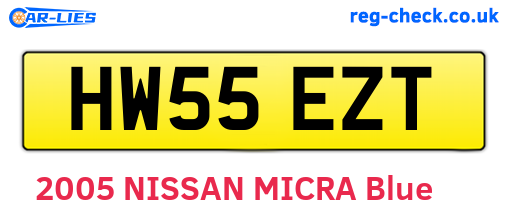 HW55EZT are the vehicle registration plates.