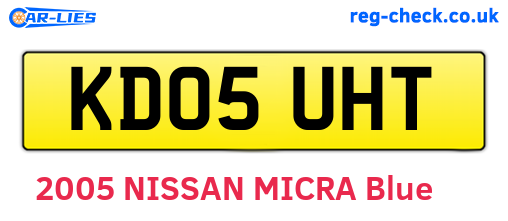 KD05UHT are the vehicle registration plates.