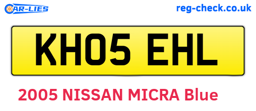 KH05EHL are the vehicle registration plates.