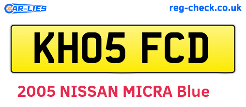 KH05FCD are the vehicle registration plates.
