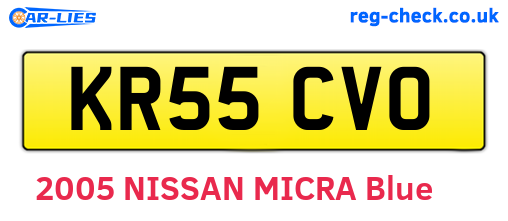 KR55CVO are the vehicle registration plates.