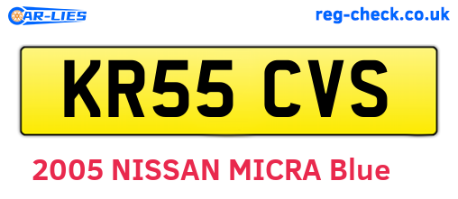 KR55CVS are the vehicle registration plates.