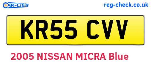 KR55CVV are the vehicle registration plates.