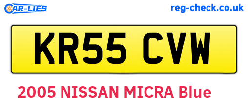 KR55CVW are the vehicle registration plates.