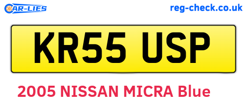 KR55USP are the vehicle registration plates.