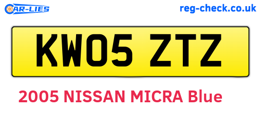KW05ZTZ are the vehicle registration plates.