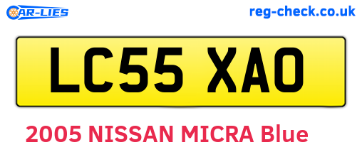 LC55XAO are the vehicle registration plates.
