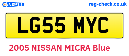 LG55MYC are the vehicle registration plates.