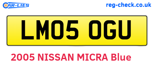 LM05OGU are the vehicle registration plates.