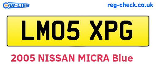 LM05XPG are the vehicle registration plates.