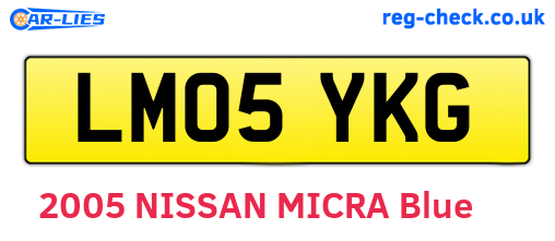 LM05YKG are the vehicle registration plates.