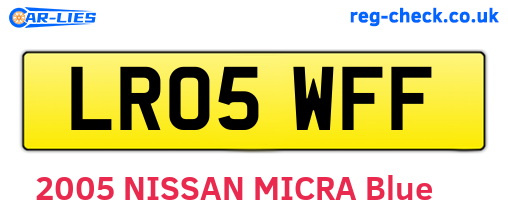 LR05WFF are the vehicle registration plates.