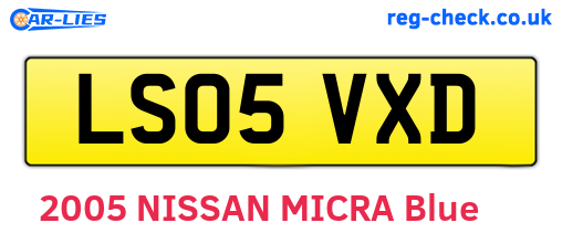 LS05VXD are the vehicle registration plates.