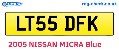 LT55DFK are the vehicle registration plates.
