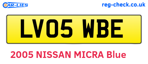 LV05WBE are the vehicle registration plates.