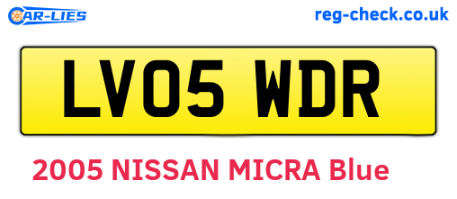 LV05WDR are the vehicle registration plates.