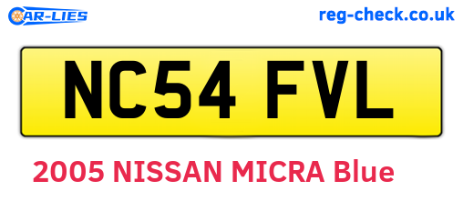 NC54FVL are the vehicle registration plates.