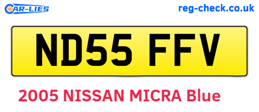 ND55FFV are the vehicle registration plates.