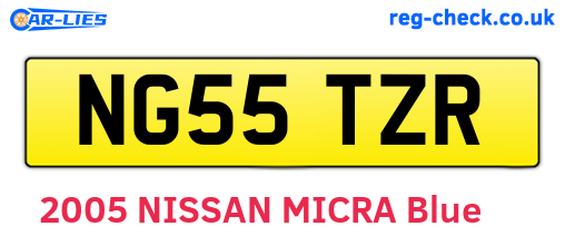 NG55TZR are the vehicle registration plates.