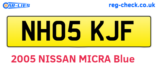 NH05KJF are the vehicle registration plates.
