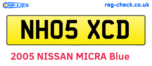 NH05XCD are the vehicle registration plates.