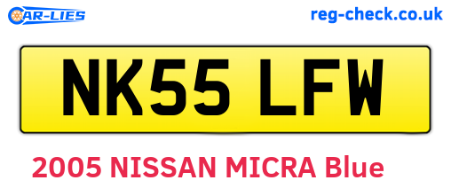 NK55LFW are the vehicle registration plates.