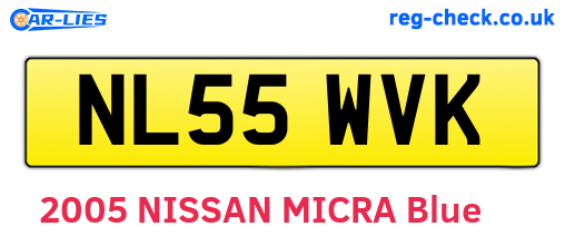 NL55WVK are the vehicle registration plates.