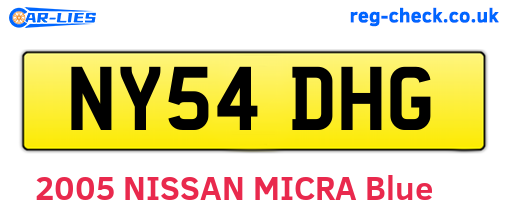 NY54DHG are the vehicle registration plates.