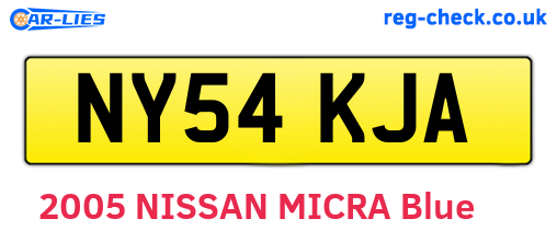 NY54KJA are the vehicle registration plates.