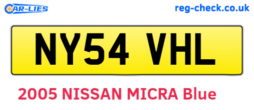 NY54VHL are the vehicle registration plates.