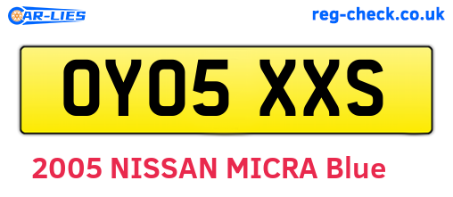 OY05XXS are the vehicle registration plates.