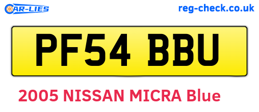 PF54BBU are the vehicle registration plates.